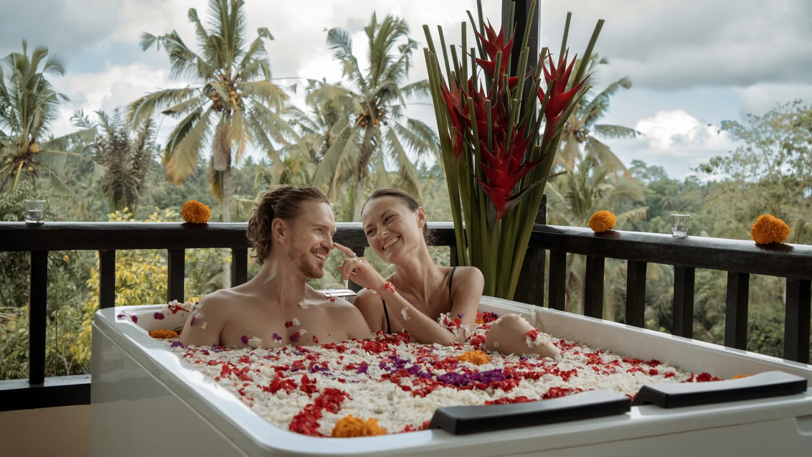 Panoramic Corner Jacuzzi Royal Suite with private balcony jacuzzi and jungle views in Ubud, Bali