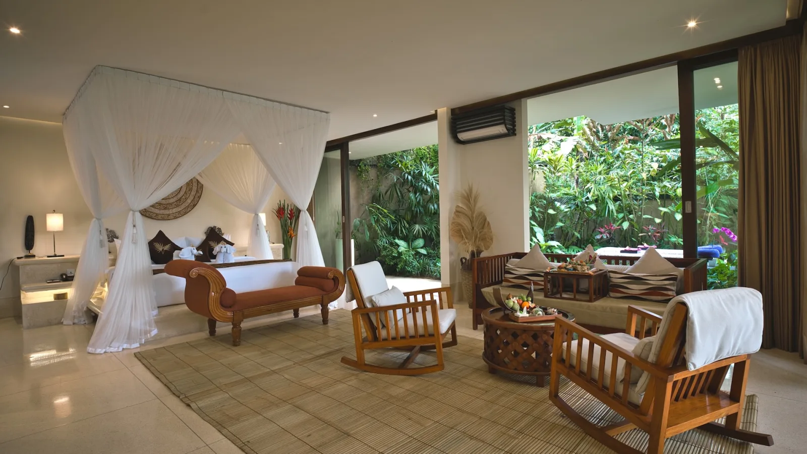 Presidential Royal Suite surrounded by lush tropical gardens at Nandini Jungle by Hanging Gardens in Ubud, Bali